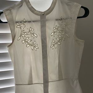 White Cutout Structured Tank (vintage)